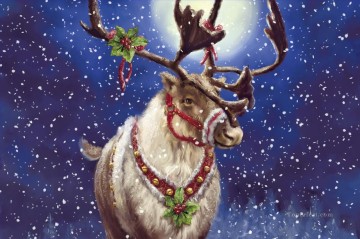 Weihnachtsmarkt Werke - Christmas deer unter Mond Kinder